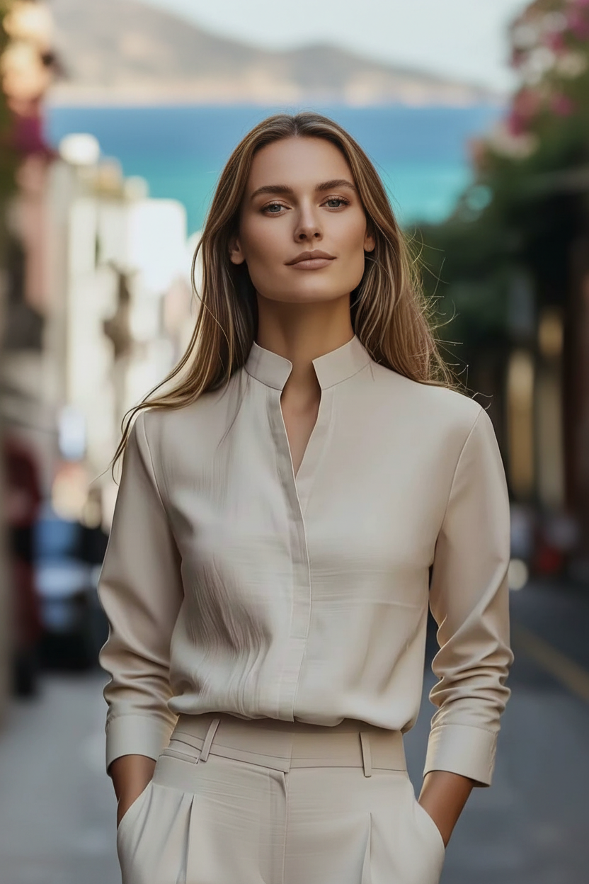 Solid-color Minimalist Chic Womens Top